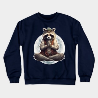 Yoga meditation racoon mandala Crewneck Sweatshirt